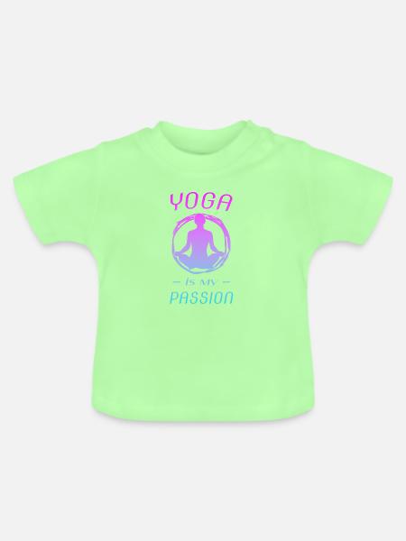 Yoga ist meine Leidenschaft - Baby Bio-T-Shirt mit Rundhals - Mintgrün