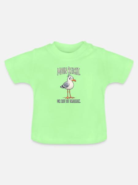 Moin reicht – der Rest ist Smalltalk - Baby Bio-T-Shirt mit Rundhals - Mintgrün