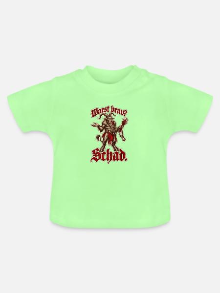 Krampus Warst brav Schad - Baby Bio-T-Shirt mit Rundhals - Mintgrün