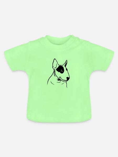 Bullterrier Profil (D) - Baby Bio-T-Shirt mit Rundhals - Mintgrün