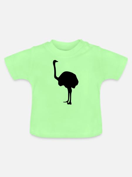 strauß tier - Baby Bio-T-Shirt mit Rundhals - Mintgrün