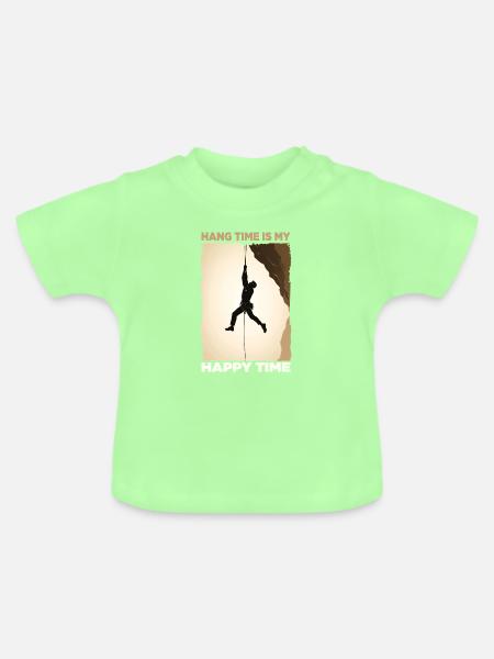 Kletterer Hängendes Motivationsdesign - Baby Bio-T-Shirt mit Rundhals - Mintgrün