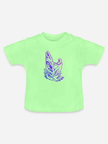 Windsurfing Grafik für Windsurf - Baby Bio-T-Shirt mit Rundhals - Mintgrün