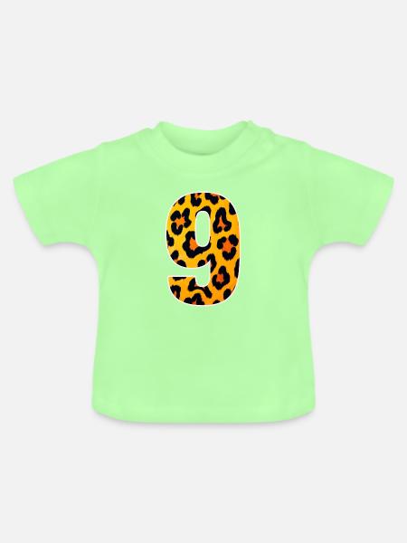 Leopard 9 Sonnenprint - Baby Bio-T-Shirt mit Rundhals - Mintgrün