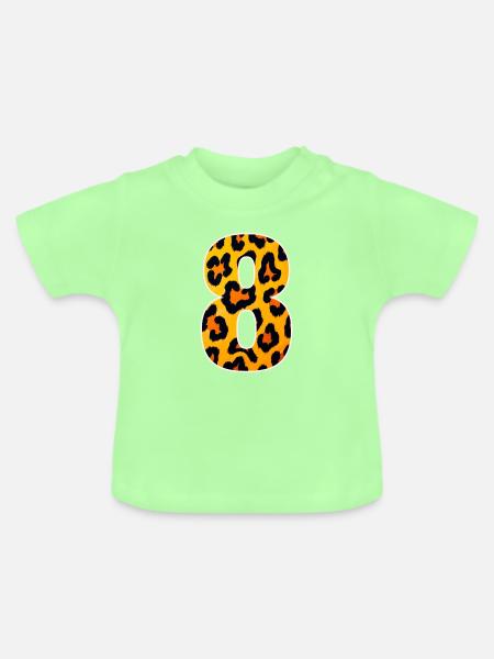 Leopard 8 Print - Baby Bio-T-Shirt mit Rundhals - Mintgrün