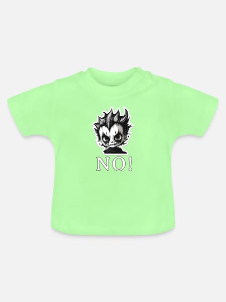 Punk Schädel Mohawk NO - NEIN - Baby Bio-T-Shirt mit Rundhals - Mintgrün