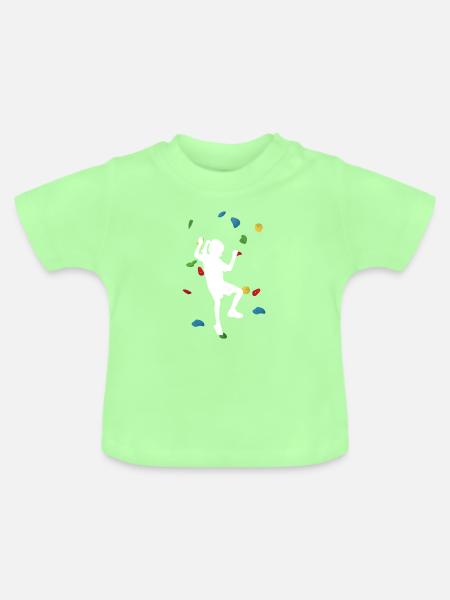 Kletterwand-Mädchen weiß – Boulder - Baby Bio-T-Shirt mit Rundhals - Mintgrün