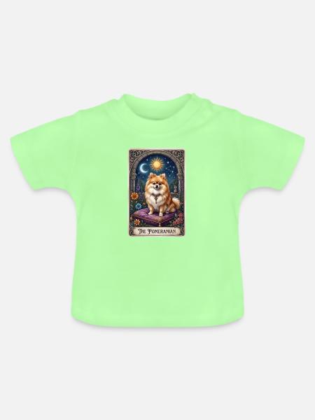 Zwergspitz Mond-Sonnenzauber - Baby Bio-T-Shirt mit Rundhals - Mintgrün