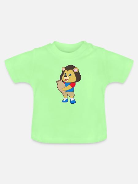 Löwe Vase - Baby Bio-T-Shirt mit Rundhals - Mintgrün