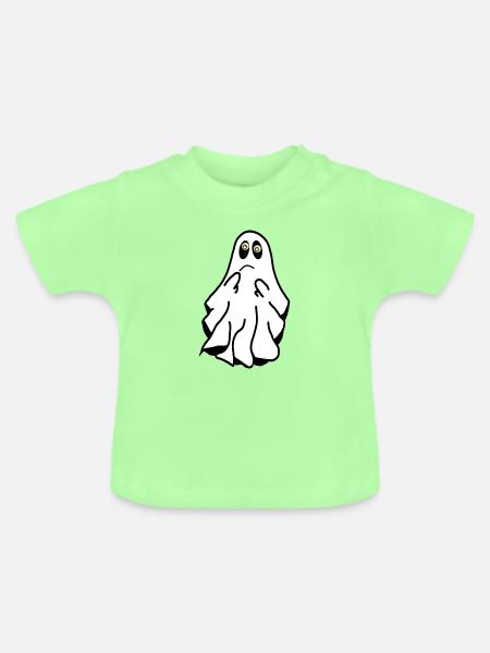 ängstlicher scheuer geist - Baby Bio-T-Shirt mit Rundhals - Mintgrün