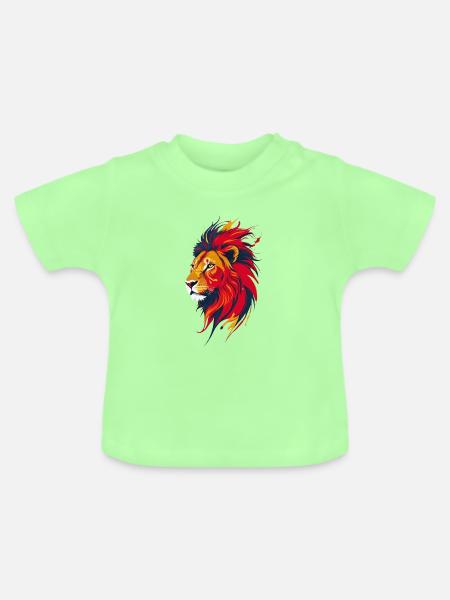 Löwenkopf - Baby Bio-T-Shirt mit Rundhals - Mintgrün