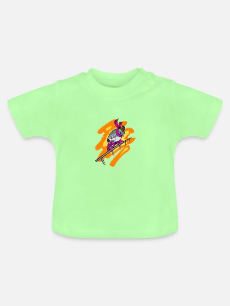 Wachtel / Quail Rollerblade - Baby Bio-T-Shirt mit Rundhals - Mintgrün