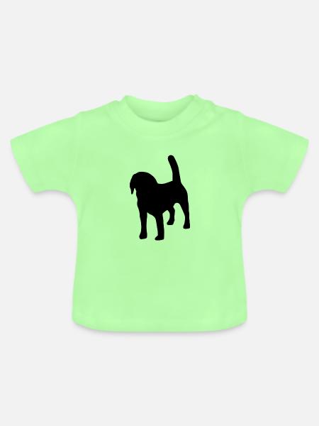 Beagle Silhouette - Baby Bio-T-Shirt mit Rundhals - Mintgrün