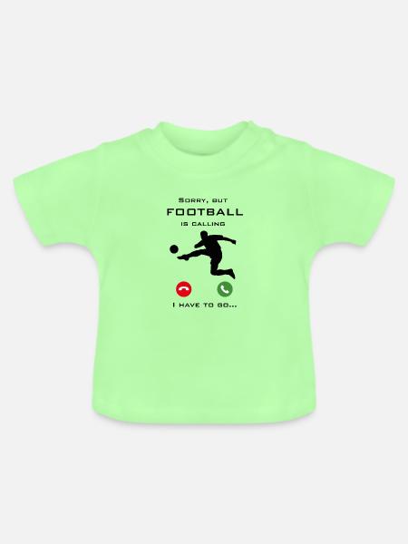 Football is calling - Baby Bio-T-Shirt mit Rundhals - Mintgrün