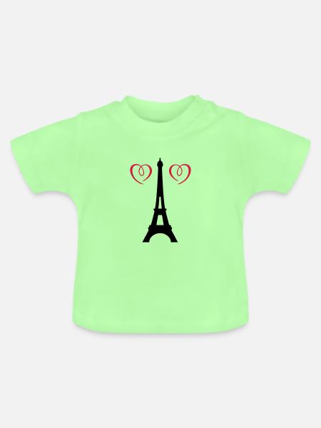 eiffel tower love - Baby Bio-T-Shirt mit Rundhals - Mintgrün