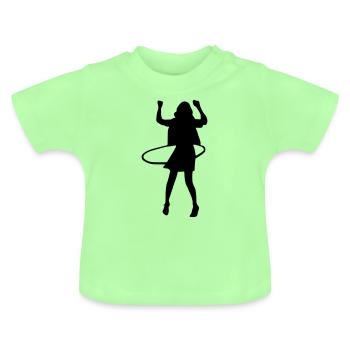 frau hula hoop reifen - Baby Bio-T-Shirt mit Rundhals - Mintgrün - Vorne