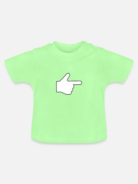 Finger rechts - Baby Bio-T-Shirt mit Rundhals - Mintgrün