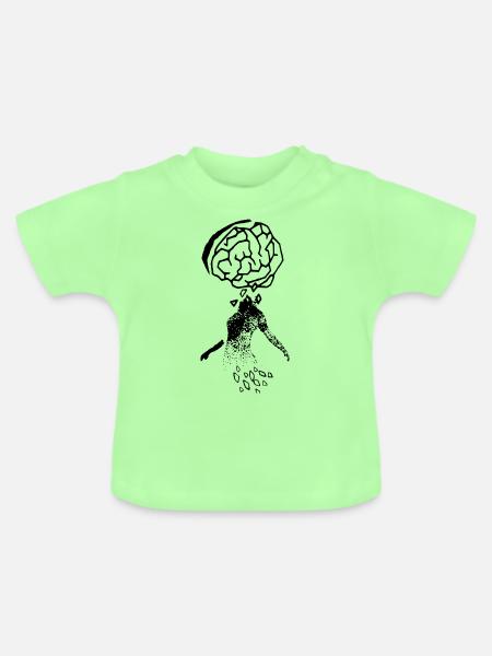 Gehirn - Baby Bio-T-Shirt mit Rundhals - Mintgrün