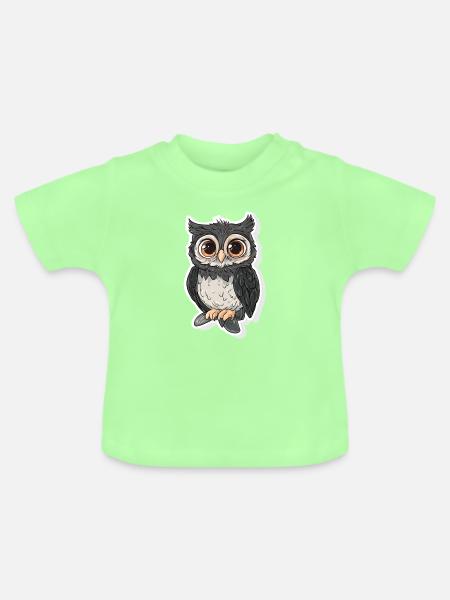 Eule - Baby Bio-T-Shirt mit Rundhals - Mintgrün