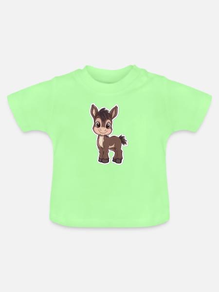 Esel - Baby Bio-T-Shirt mit Rundhals - Mintgrün