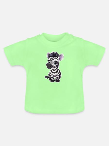 Zebra - Baby Bio-T-Shirt mit Rundhals - Mintgrün