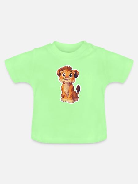 Löwe - Baby Bio-T-Shirt mit Rundhals - Mintgrün