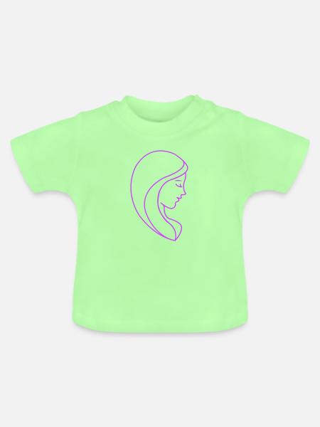 Frau Portrait - Baby Bio-T-Shirt mit Rundhals - Mintgrün