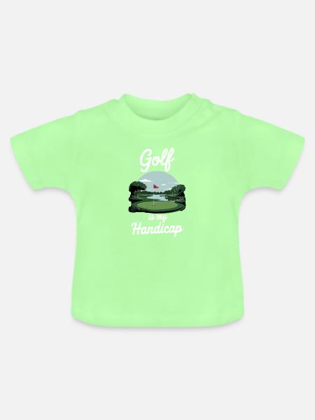 Golf ist mein Handicap - Baby Bio-T-Shirt mit Rundhals - Mintgrün