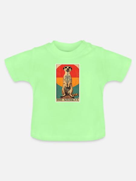 Meerkat Erdmännchen - Baby Bio-T-Shirt mit Rundhals - Mintgrün