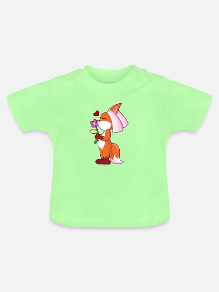Fuchs Braut Blume Hochzeit - Baby Bio-T-Shirt mit Rundhals - Mintgrün