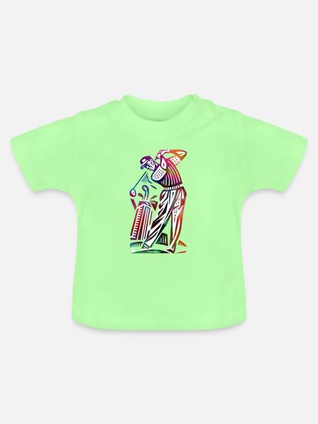 Farbenfrohe Golfer-Abstraktion - Baby Bio-T-Shirt mit Rundhals - Mintgrün