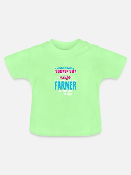 super coole bäuerin - Baby Bio-T-Shirt mit Rundhals - Mintgrün