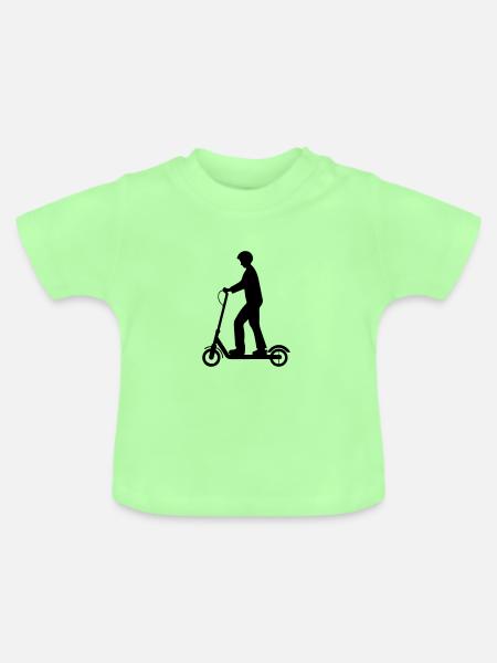 E Scooter Elektro - Baby Bio-T-Shirt mit Rundhals - Mintgrün