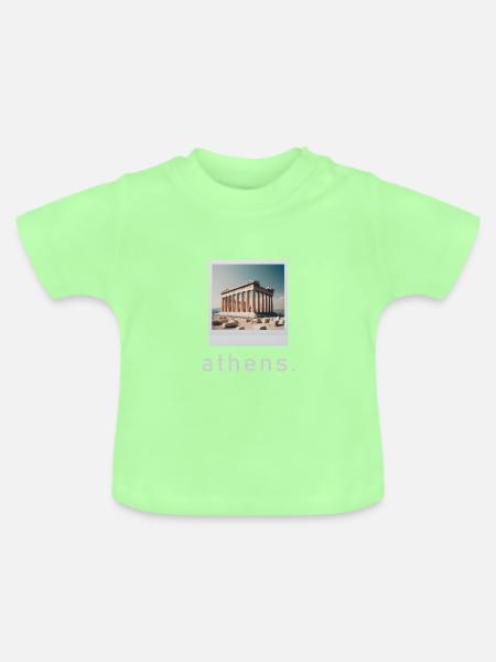 Akropolis Athen Retro Foto - Baby Bio-T-Shirt mit Rundhals - Mintgrün