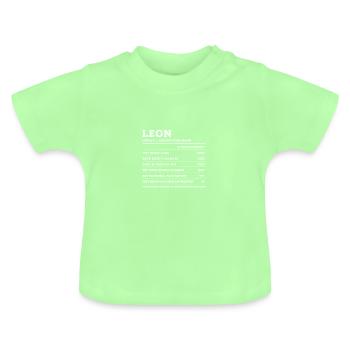 Leon Great Man First Name - Baby Organic T-Shirt with Round Neck - mint green - Front