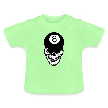 Billardkugelkopf-Schädelkran - Baby Bio-T-Shirt mit Rundhals - Mintgrün - Vorne