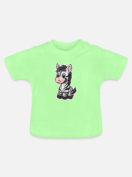 Zebra - Baby Bio-T-Shirt mit Rundhals - Mintgrün
