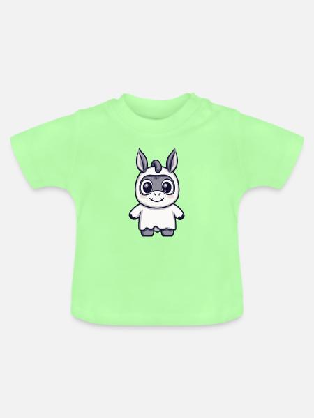 Esel Halloween Geist - Baby Bio-T-Shirt mit Rundhals - Mintgrün