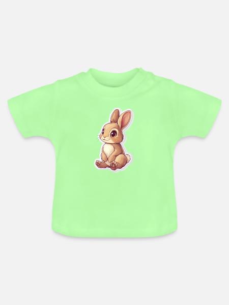 Hase - Baby Bio-T-Shirt mit Rundhals - Mintgrün