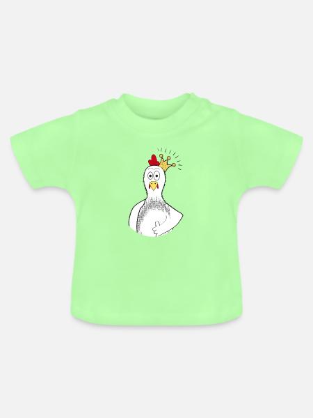 Huhn mit Krone - Baby Bio-T-Shirt mit Rundhals - Mintgrün