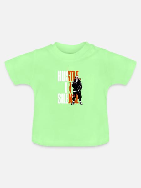 Hustle in Silence Graffiti - Baby Bio-T-Shirt mit Rundhals - Mintgrün