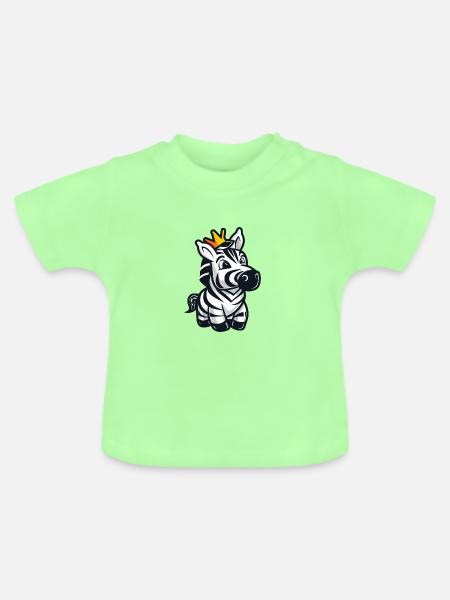 Zebra Comic Krone - Baby Bio-T-Shirt mit Rundhals - Mintgrün