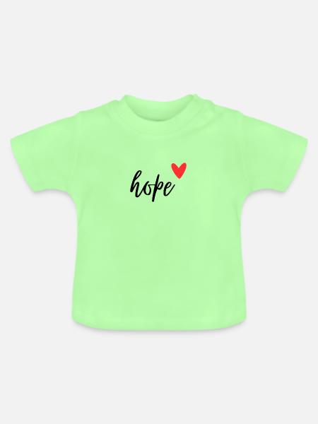 Liebe, Hoffnung - Baby Bio-T-Shirt mit Rundhals - Mintgrün