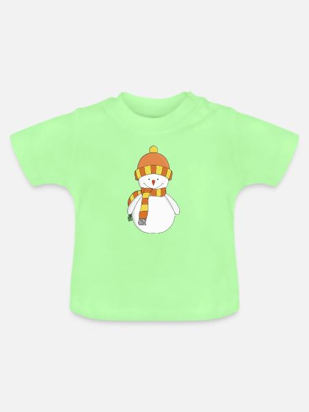 Frostiger Winterschneemann - Baby Bio-T-Shirt mit Rundhals - Mintgrün