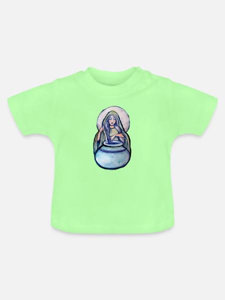 Mondbeschienener Kessel-Mystiker - Baby Bio-T-Shirt mit Rundhals - Mintgrün