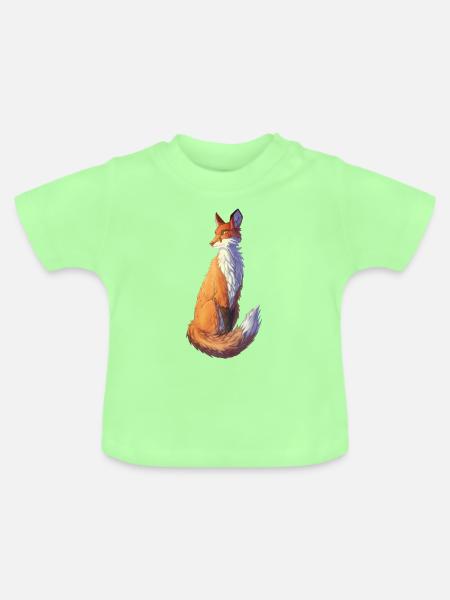 Fuchs im Comicstil - Baby Bio-T-Shirt mit Rundhals - Mintgrün