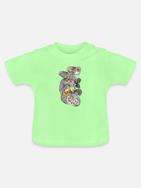 Organisch-Ornament Muster - Baby Bio-T-Shirt mit Rundhals - Mintgrün