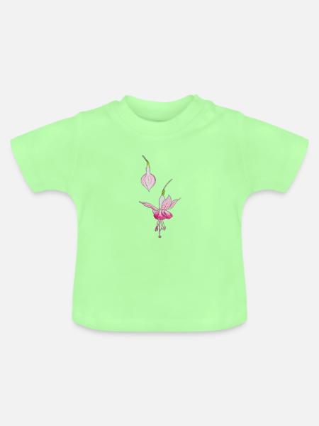 Fuchsienblüte - Baby Bio-T-Shirt mit Rundhals - Mintgrün