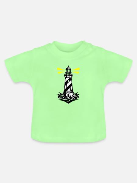 Leuchtturm Küste Symbol - Baby Bio-T-Shirt mit Rundhals - Mintgrün