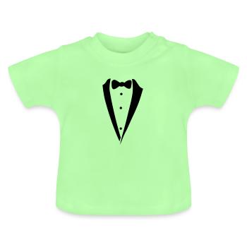 noeud papillon costume - T-shirt bio col rond Bébé - vert menthe - Devant